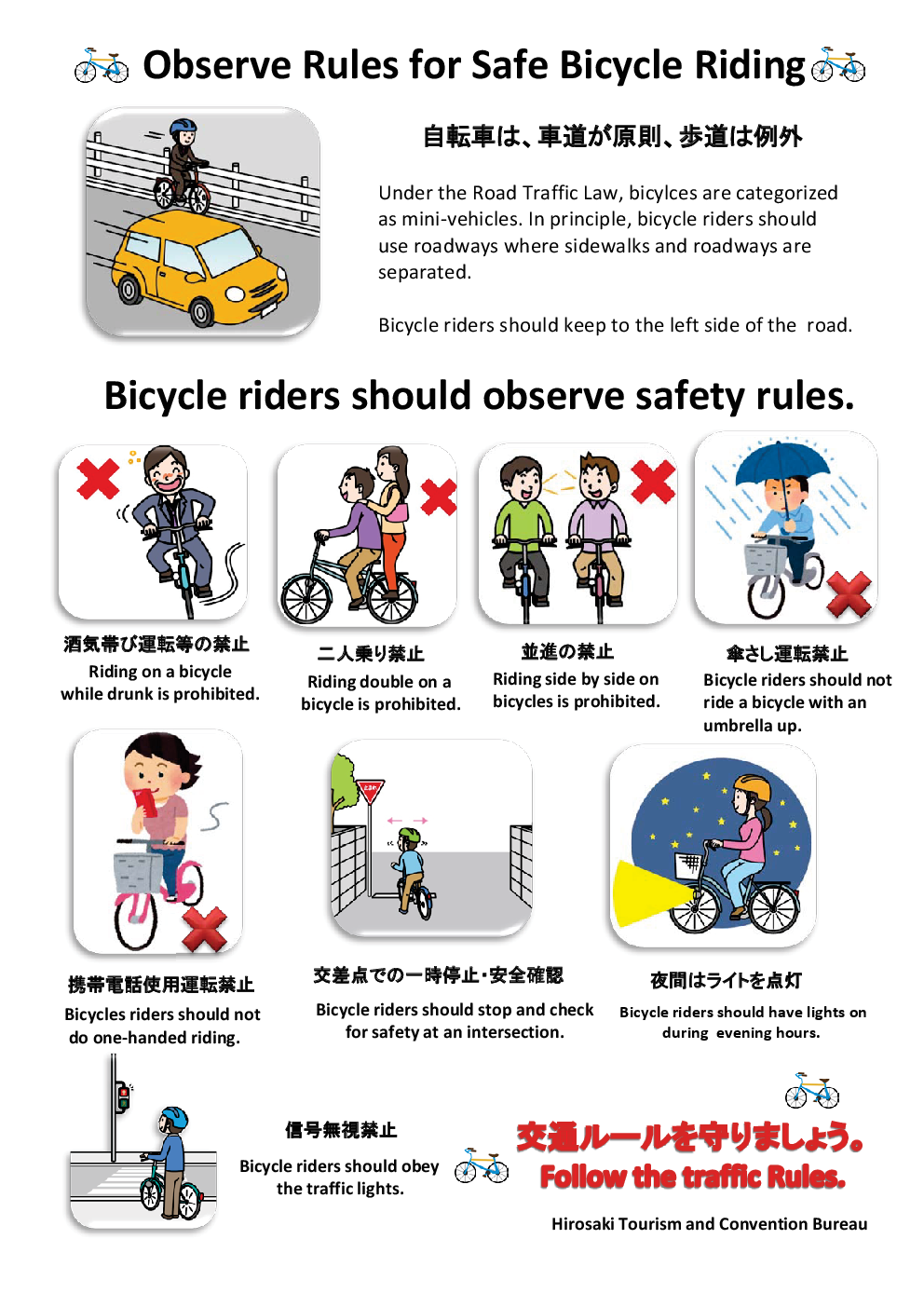 Observe Rules for Safe Bicycle Riding